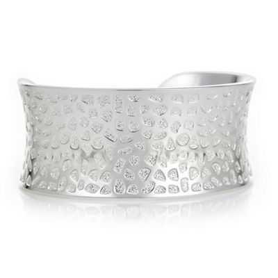 Silver textured cuff bracelet
